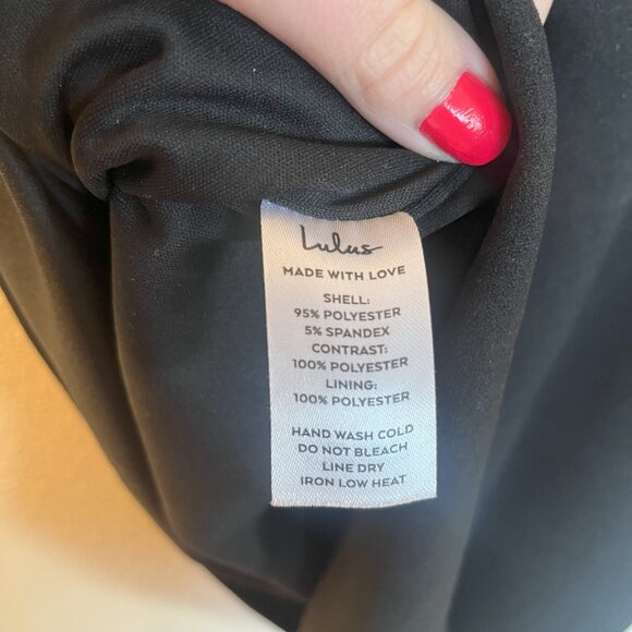 Lulus Black Bodycon Mesh Dress - M Like New - Picture 4 of 11